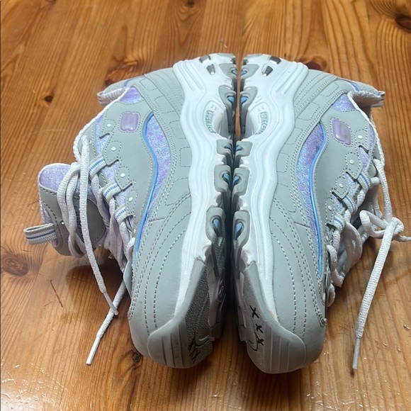 Skechers Gray and White Chunky Athletic Shoes - Picture 10 of 14